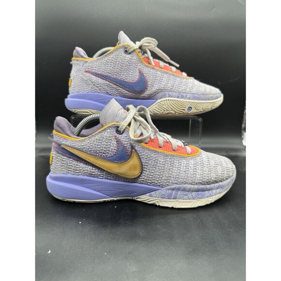 Nike LeBron XX 20 Violet Frost Metallic Gold DJ5423-500 Mens Size 7.5Y Womens 9